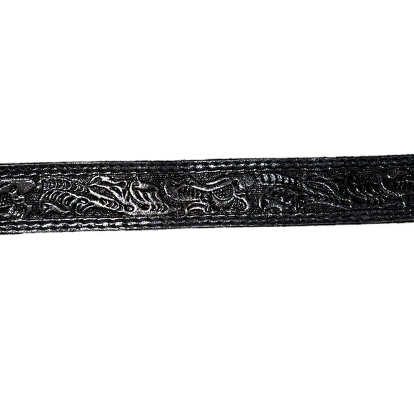 NOCONA black leather belt with American Pride Eagle buckle size 28 - Picture 4 of 5